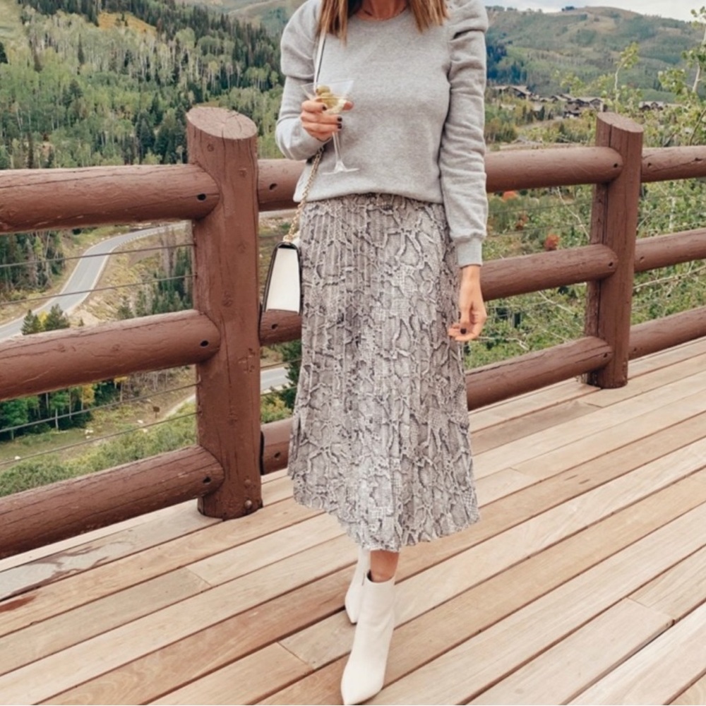 J.Crew | Animal Print Pleated Midi Skirt